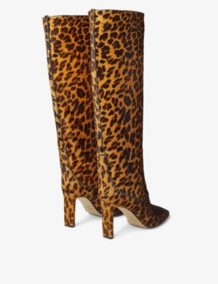 knee high leopard boots