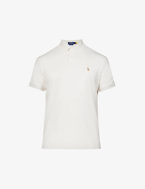 POLO RALPH LAUREN: Short-sleeved logo-embroidered custom slim-fit cotton-jersey polo shirt