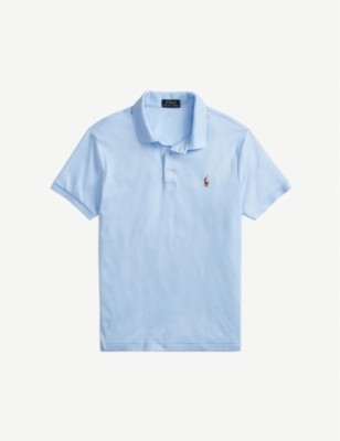 POLO RALPH LAUREN: Short-sleeved logo-embroidered custom slim-fit cotton-jersey polo shirt