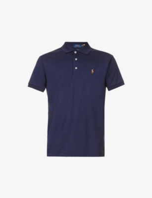 Polo Ralph Lauren Logo-embroidered Cotton-jersey Polo Shirt In French Navy