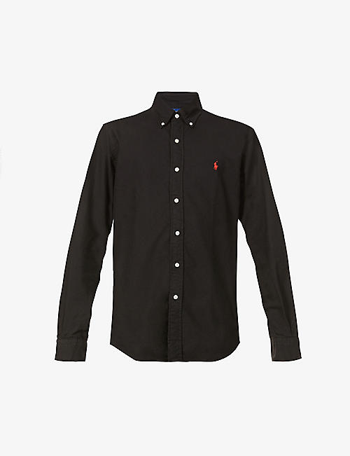 POLO RALPH LAUREN: Long-sleeved garment-dyed custom-fit cotton Oxford shirt
