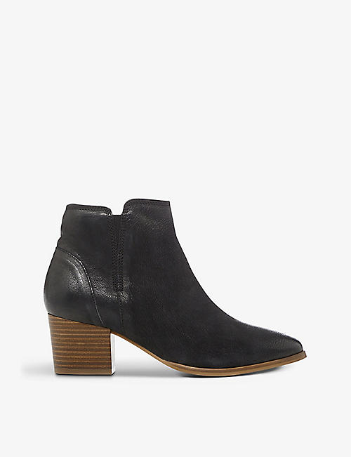 DUNE: Payge block-heel leather ankle boots