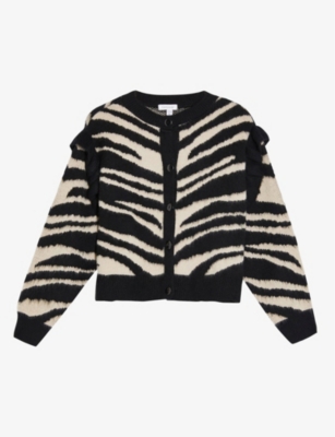 zebra print cardigan
