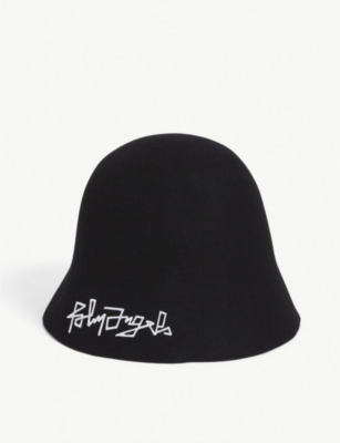 black wool bucket hat