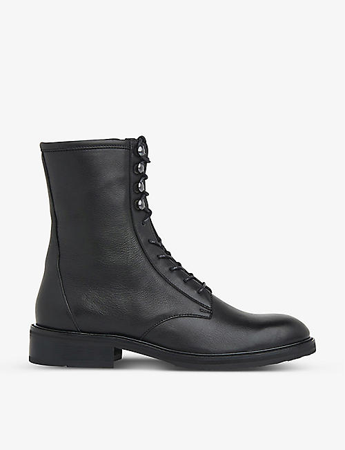 WHISTLES: Asha lace-up heeled leather boots