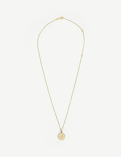TILLY SVEAAS: Compass yellow gold-plated sterling-silver pendant necklace