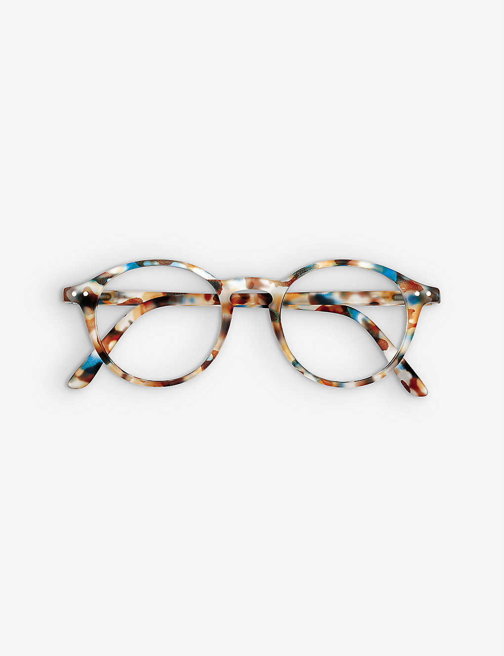 Izipizi Screen #d Round-frame Glasses In Blue Tortoise