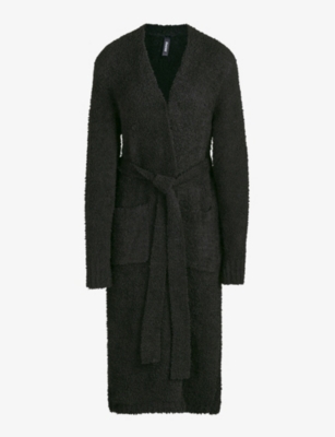 Skims Ladies Black Cozy Knitted Robe, Size: XXS/XS