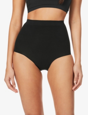 Skims Ladies Black Matte Kim Kardashian West Sculpt Mid Waist Brief, Size: XXS/XS