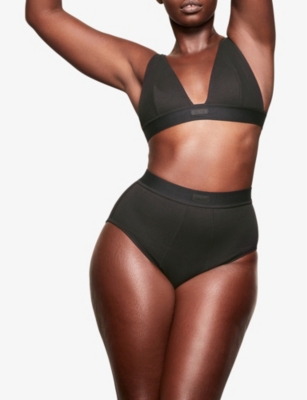 SKIMS: Ribbed stretch-cotton bralette
