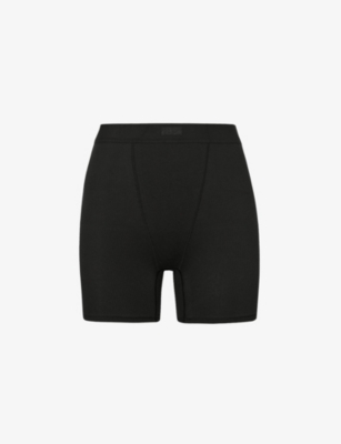 SKIMS: High-rise ribbed stretch-cotton boxers