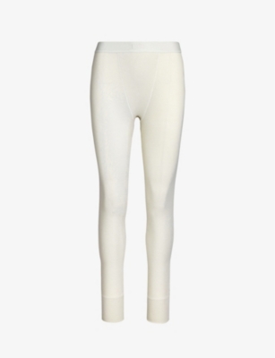 SKIMS: Ribbed high-rise stretch-cotton leggings