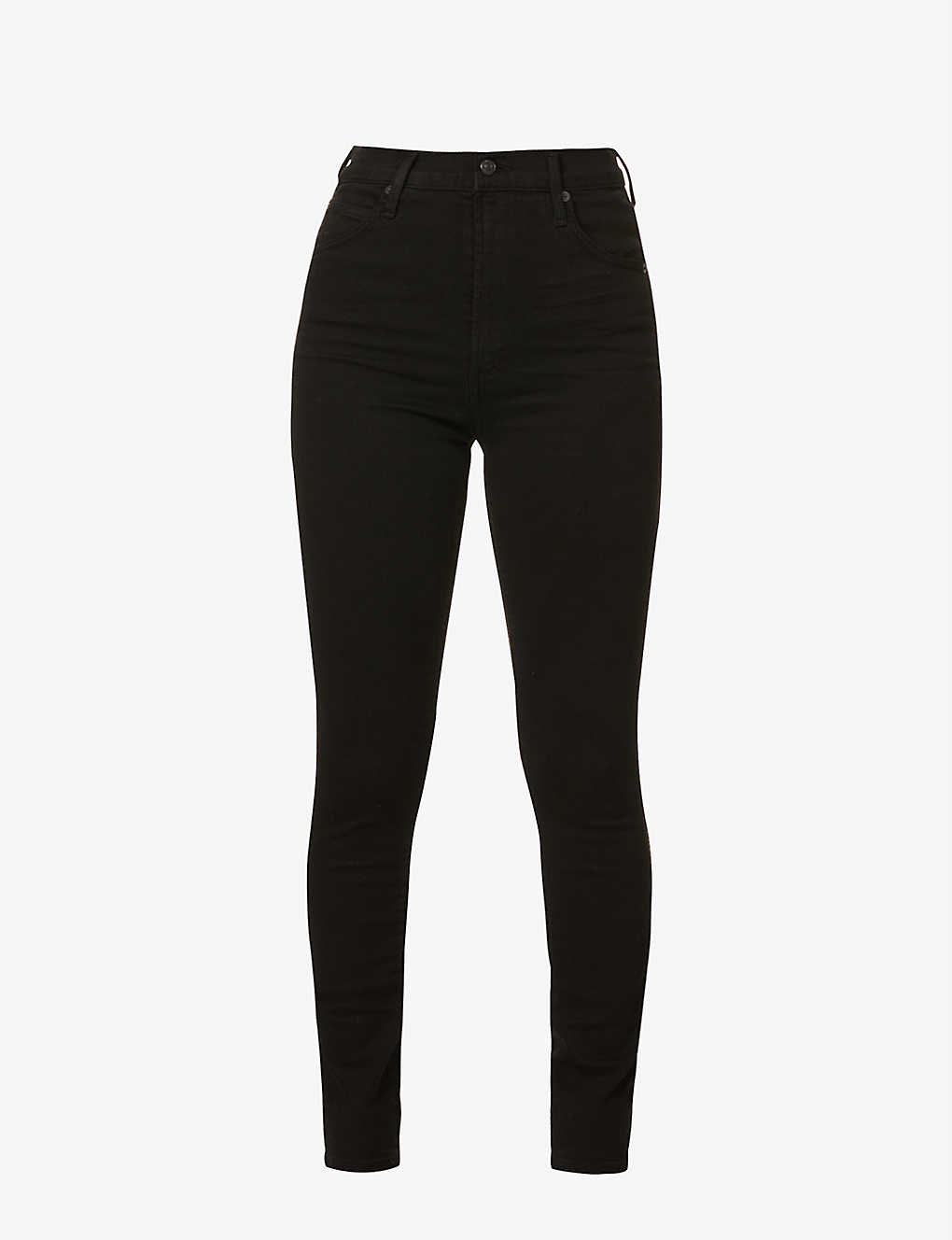 Citizens Of Humanity Chrissy Skinny High-rise Jeans In Plush Black