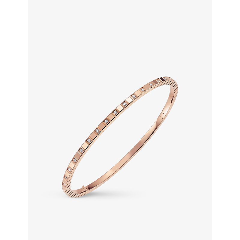 Chopard Womens Rose Gold Ice Cube Pure 18ct Rose-gold And 0.33ct Diamond Bangle