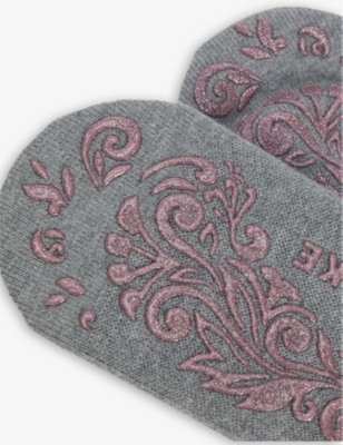 Shop Falke Women's Silver Cuddle Pads Cotton And Wool-blend Socks