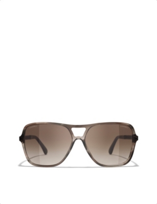 Chanel Aviator Sunglasses, Brown