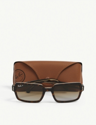 Shop Ray Ban Mens Rb2189 Rectangular-frame Sunglasses Brown