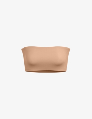 Skims Fits Everybody Stretch-woven Bandeau Bra In Tan