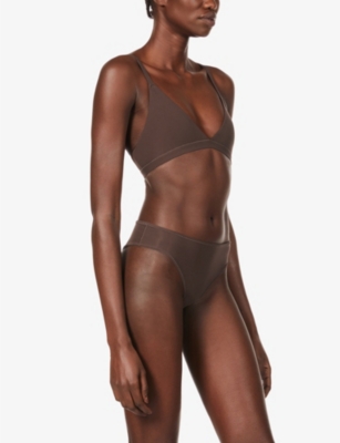 Skims Womens Cocoa Fits Everybody Mid-rise Stretch-jersey Briefs In Cocoa