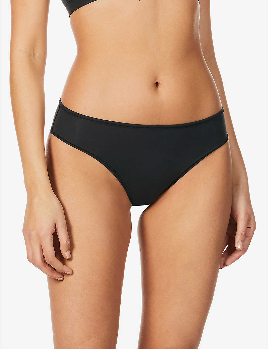 Skims Fits Everybody Mid-rise Stretch-jersey Briefs In Onyx