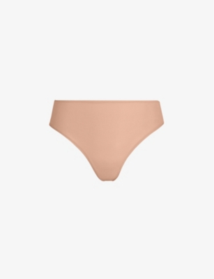 Skims Womens Ochre Fits Everybody Mid-rise Stretch-jersey Briefs