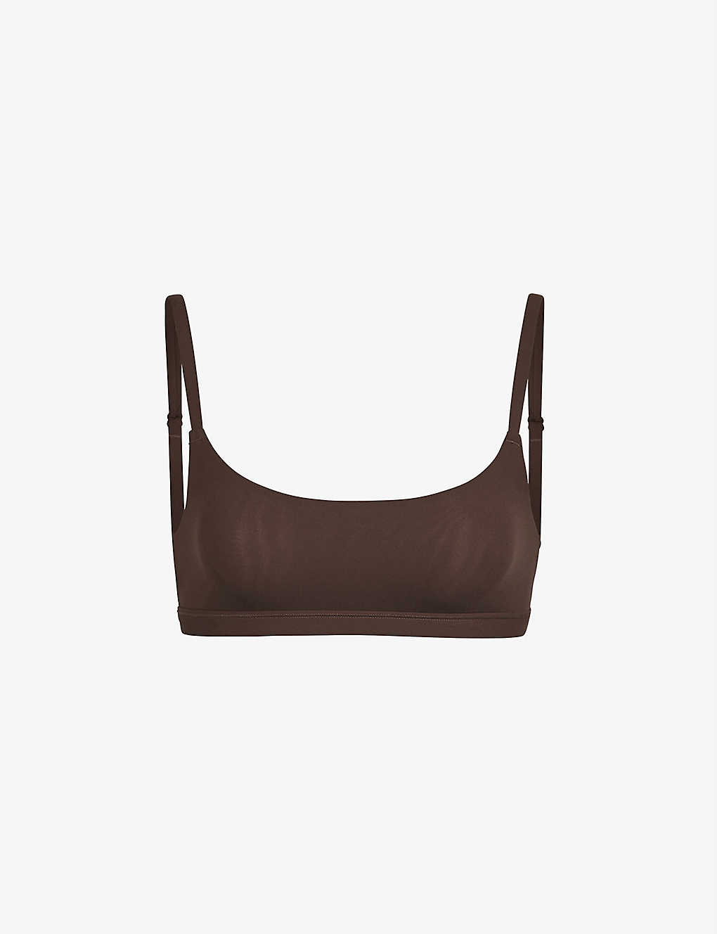 Skims Fits Everybody Scooped Stretch-woven Bra In Brown
