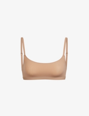 Skims Fits Everybody Scooped Stretch-woven Bra In Tan
