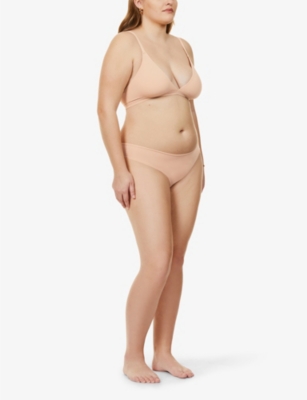 Skims Womens Clay Fits Everybody Mid-rise Stretch-woven Thong Xxl In Clay