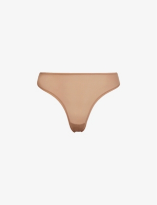 Skims Naked High Waisted Thong In Ochre