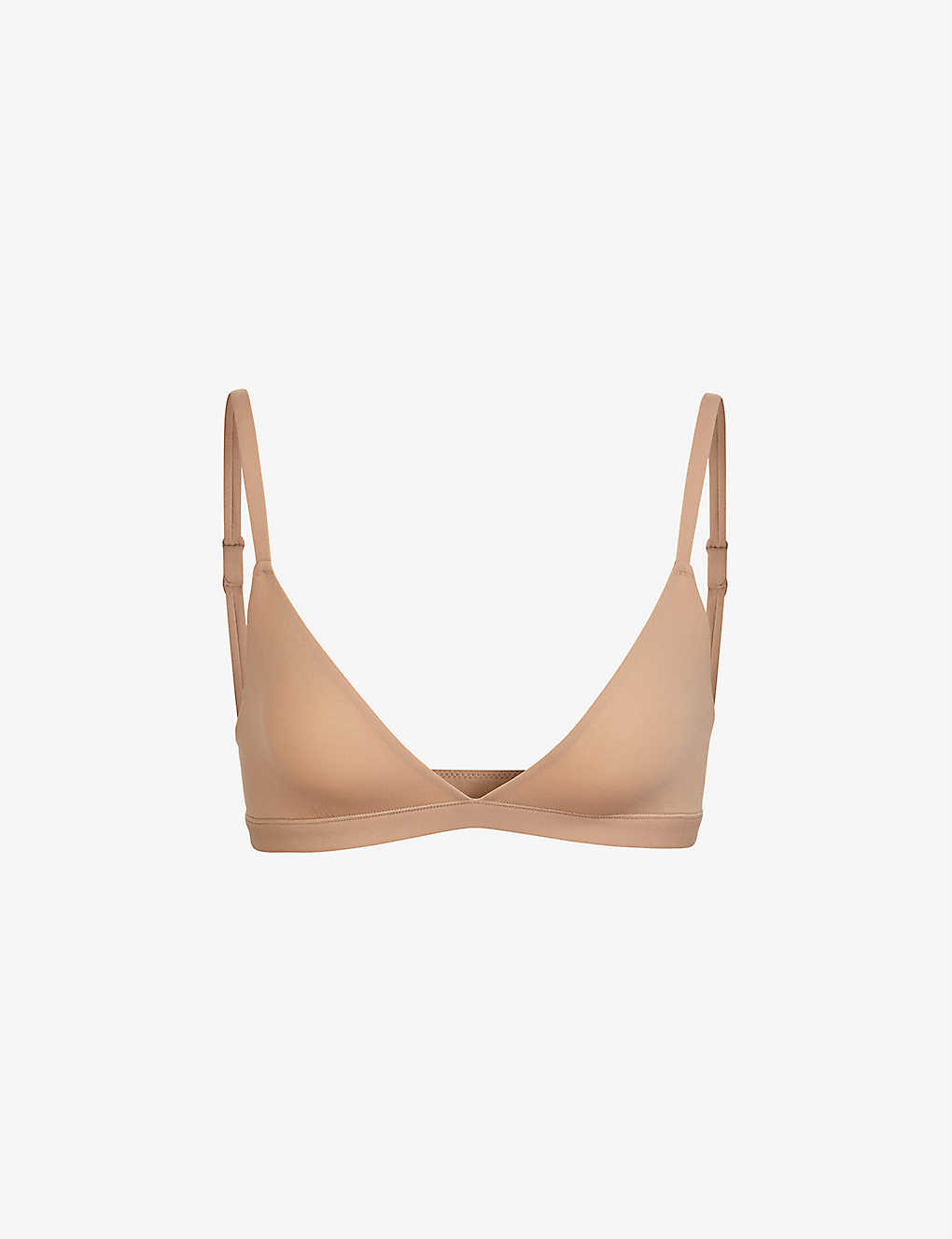 Shop Skims Fits Everybody Triangle Stretch-jersey Bralette In Tan