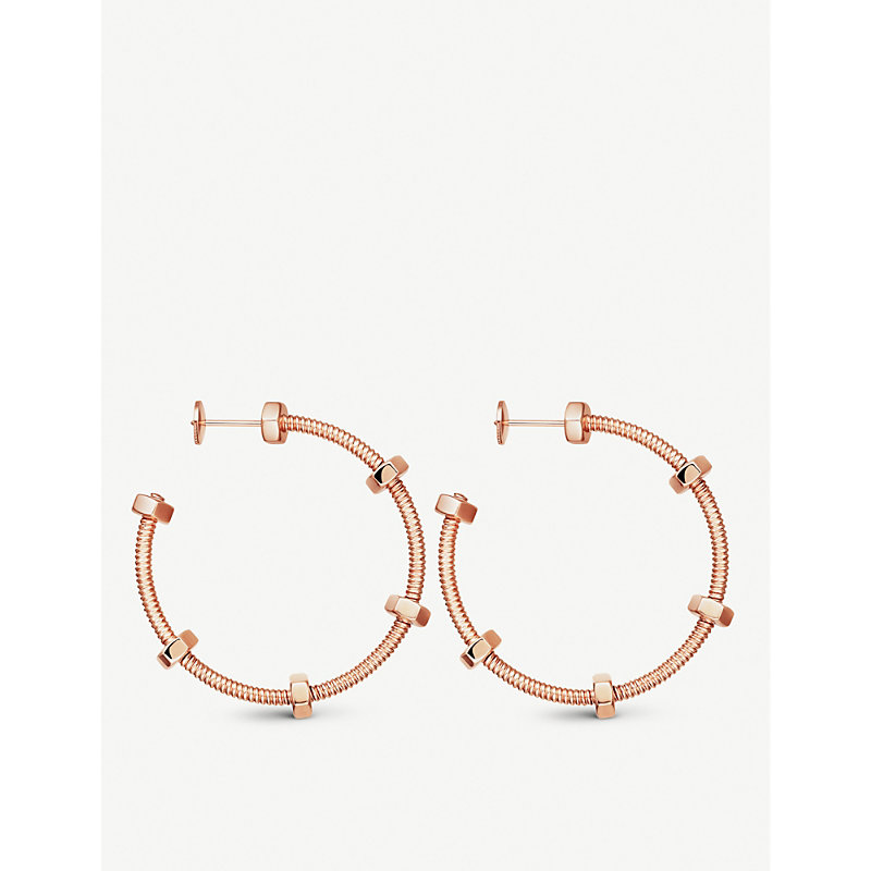Shop Cartier Women's Pink Gold Écrou De 18ct Rose Gold Earrings