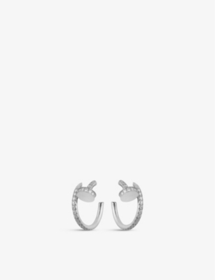 CARTIER: Juste un Clou 18ct white-gold and diamond earrings
