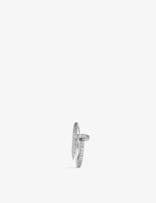 Shop Cartier Juste Un Clou 18ct White-gold And Diamond Ring In White Gold