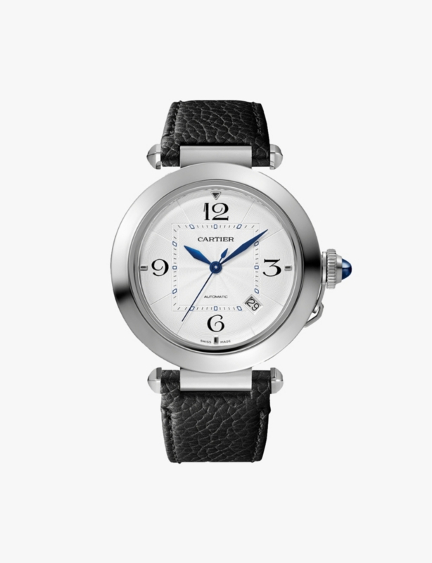 CRWSPA0014 Pasha stainless steel and leather watch