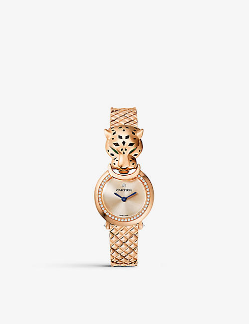 CARTIER: HPI01381 La Panthère 18ct rose-gold and diamond watch