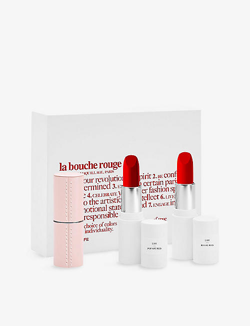 LA BOUCHE ROUGE PARIS: The Universal Reds Pink refillable lipstick set
