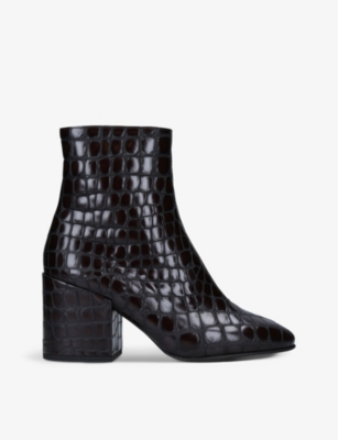 croc embossed ankle boots