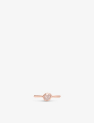 Shop Monica Vinader Womens Pink Siren 18ct Rose Gold-plated Vermeil Sterling Silver Ring