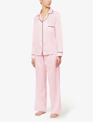 Powder pink silk pyjama set