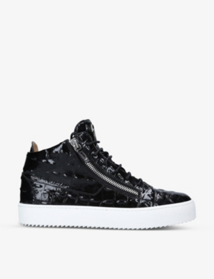 Kriss croc-embossed patent-leather high 
