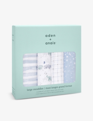 ADEN + ANAIS: Star cotton-muslin swaddles pack of four
