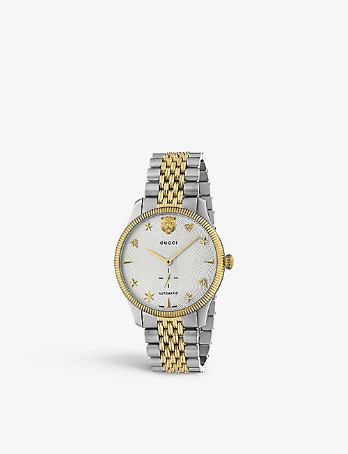 GUCCI: YA126356 G-Timeless yellow gold PVD-plated stainless-steel automatic watch