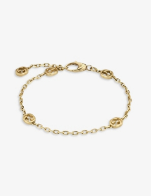 GUCCI GUCCI WOMEN'S INTERLOCKING GG 18CT YELLOW-GOLD BRACELET,41331359