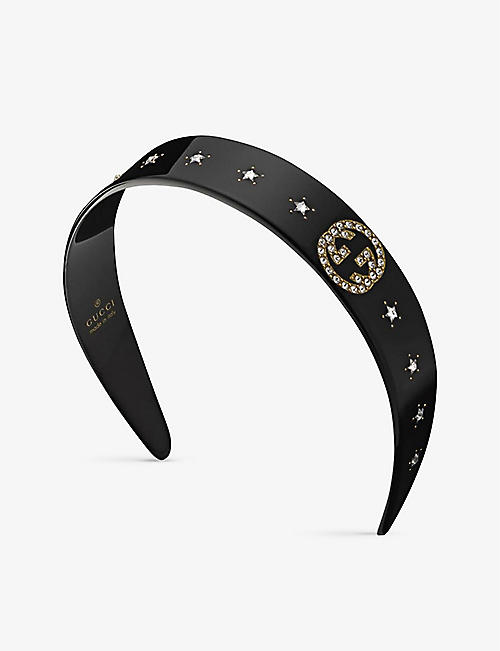 GUCCI: GG resin and crystal head band