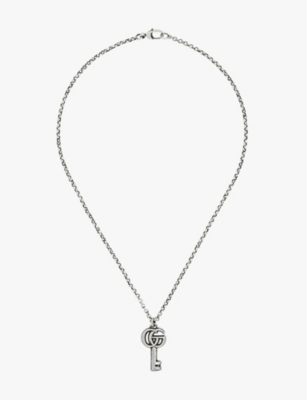 GUCCI: GG Marmont key-pendant sterling silver necklace