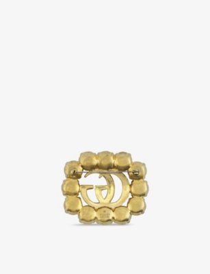 Shop Gucci Women's Gg Marmont Gold-tone And Faux-pearl Brooch