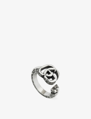 GUCCI - Double-G sterling silver ring | Selfridges.com