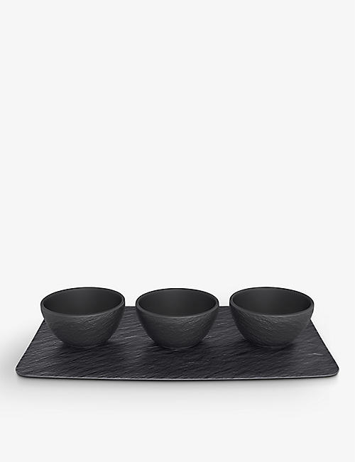 VILLEROY & BOCH: Manufacture Rock porcelain dip bowls set of four
