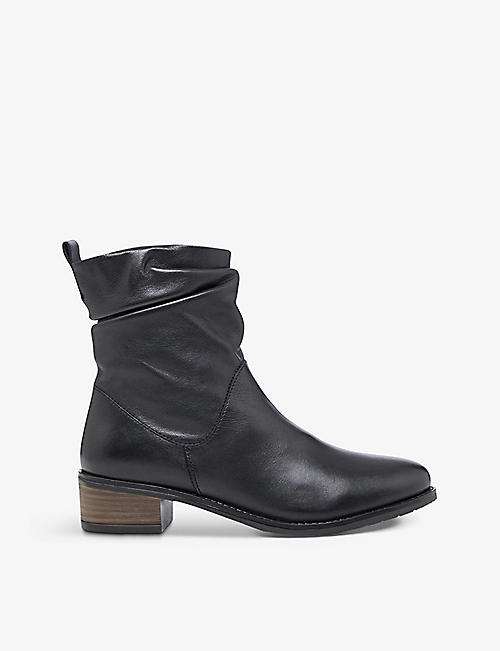 DUNE: Pagers block-heel leather ankle boots
