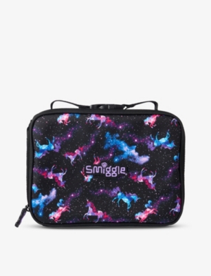 SMIGGLE: Galaxy Attach Square unicorn-print woven lunchbox